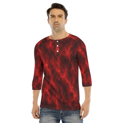 Men's Bracelet Sleeve T-shirt With Button Closure - view 1