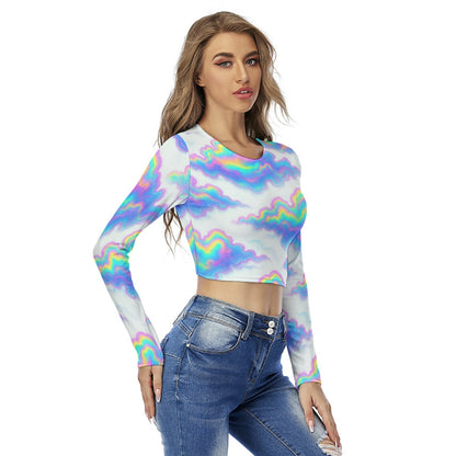 Women's Round Neck Crop Top T-Shirt