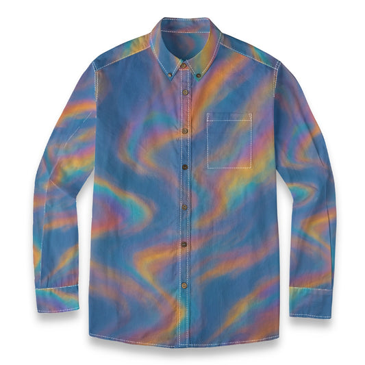 Men's Casual Lapel Long Sleeve Shirt|125GSM Cotton