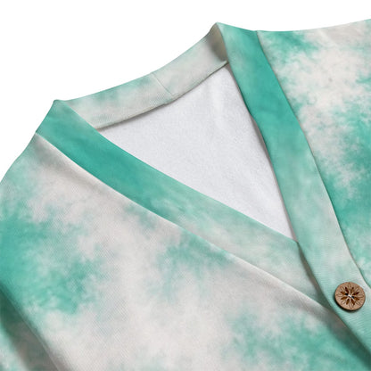 Unisex V-Neck Knitted-Fleece Button Cardigan - view 3