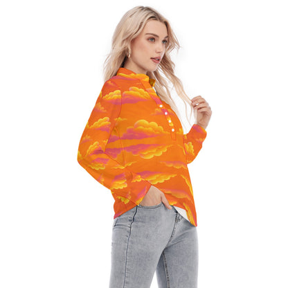 Women's Long Sleeve Blouse With Button Closure