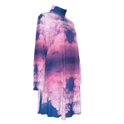 Women's High Neck Dress With Long Sleeve