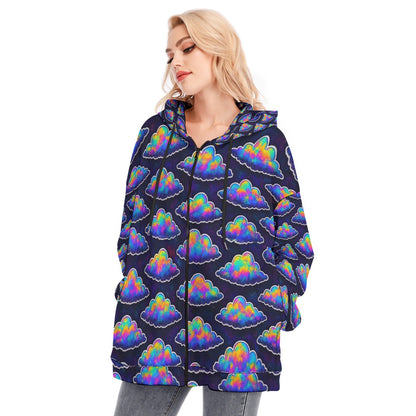 Women's Long Hoodie With Zipper Closure