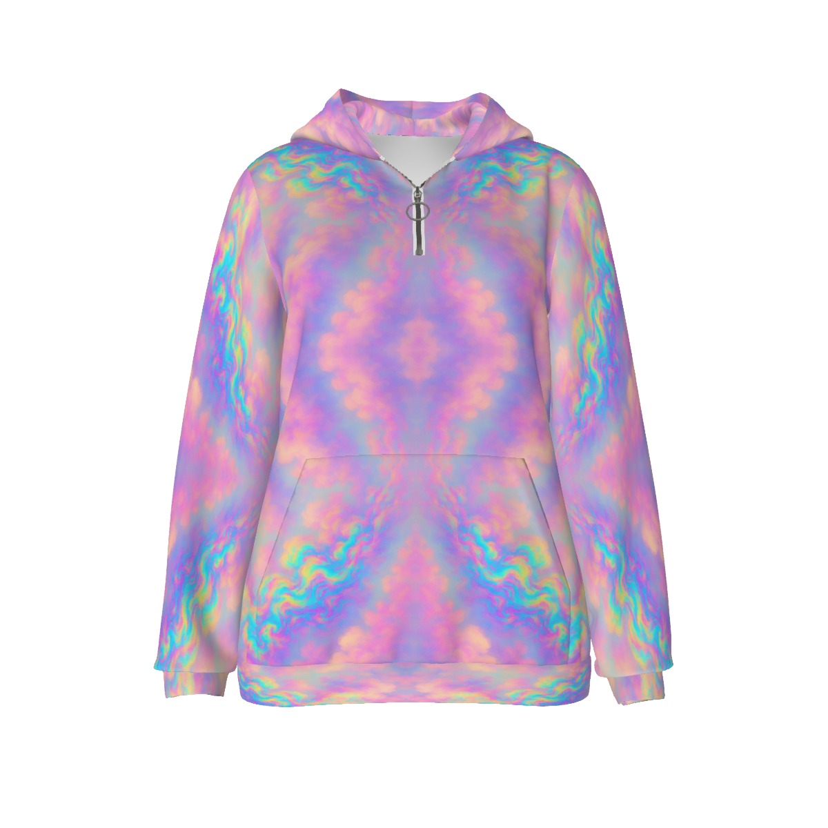 Women's Borg Fleece Hoodie With Half Zip