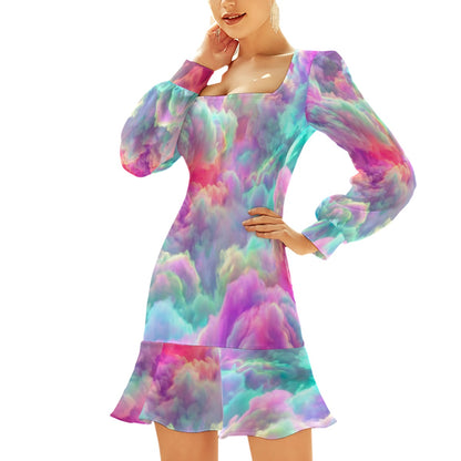 Women's Ruffle Hem Skinny Dress