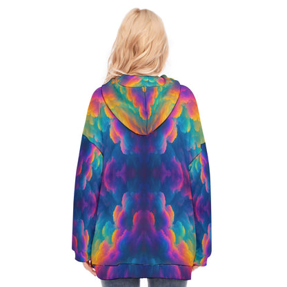 Women's Long Hoodie With Zipper Closure