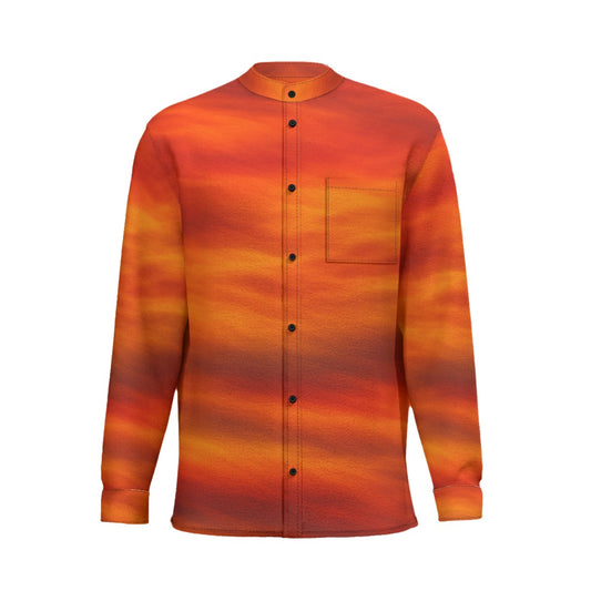 Unisex New Men'S Business Long-Sleeved Imitation Linen Shirt