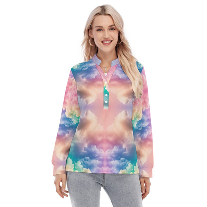 Women's Long Sleeve Blouse With Button Closure