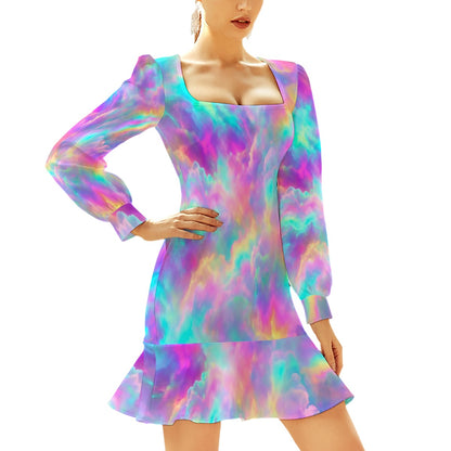 Women's Ruffle Hem Skinny Dress