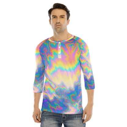 Men's Bracelet Sleeve T-shirt With Button Closure - view 1