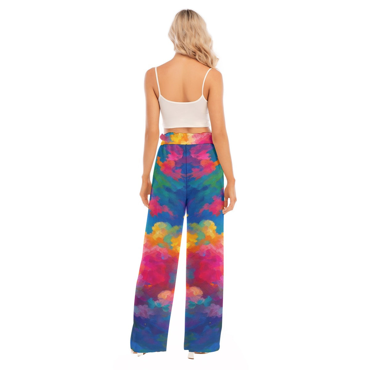 Women's Waist Fungus Edge Wide-leg Pants