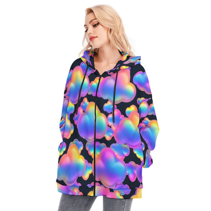 Women's Long Hoodie With Zipper Closure