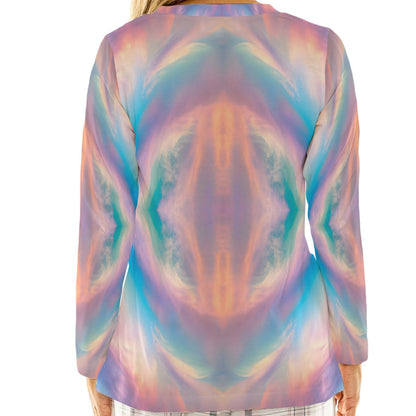 Women's Loose V-Neck T-Shirt With Long Sleeve