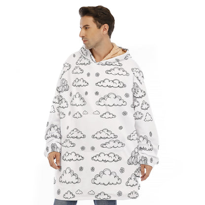 Unisex Sherpa Fleece Hoodie Blanket