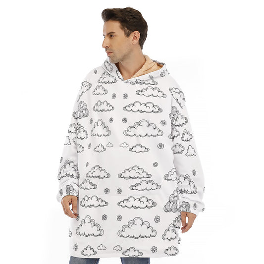 Unisex Sherpa Fleece Hoodie Blanket