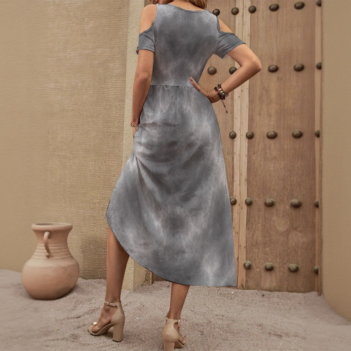 Women's V-neck Off-shoulder Dress