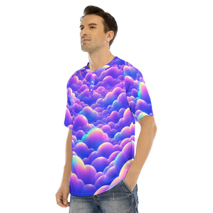 Men's Raglan Sleeve T-shirt With Button Closure