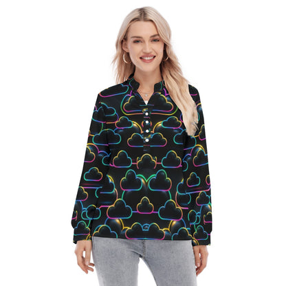 Women's Long Sleeve Blouse With Button Closure