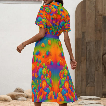 Women's Shirt Dress with Waist Tie