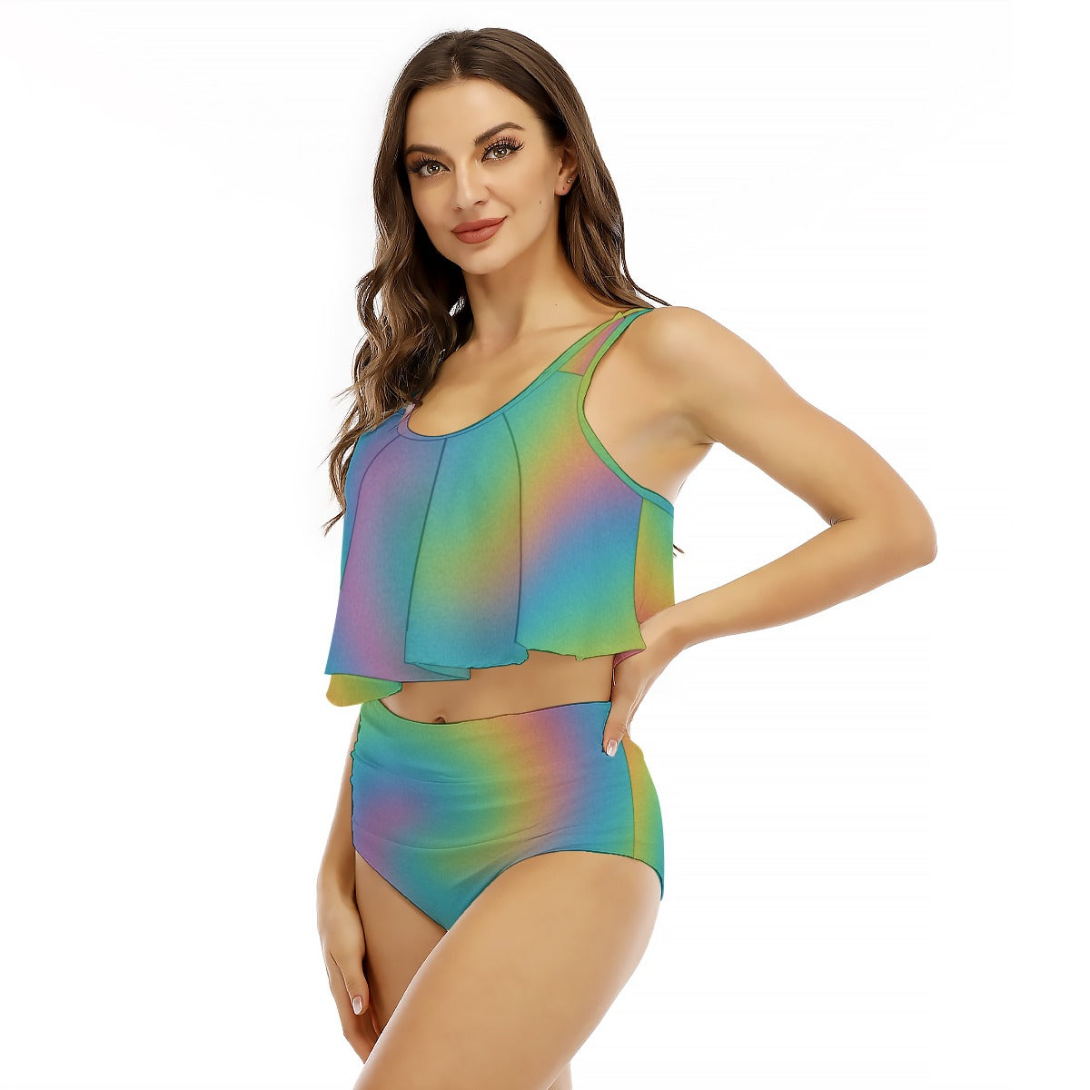 Women's Ruffled Vest Bikini Swimsuit