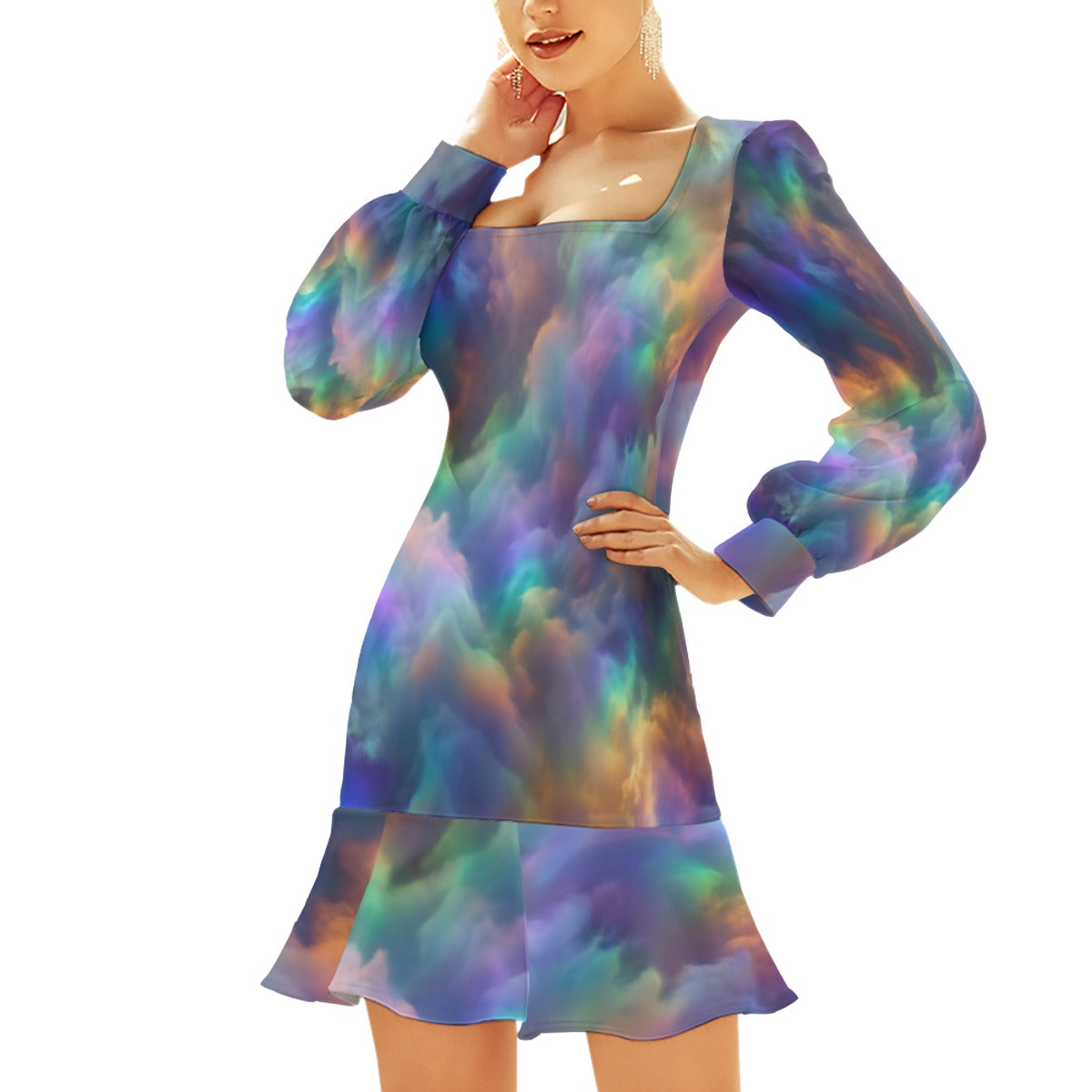 Women's Ruffle Hem Skinny Dress