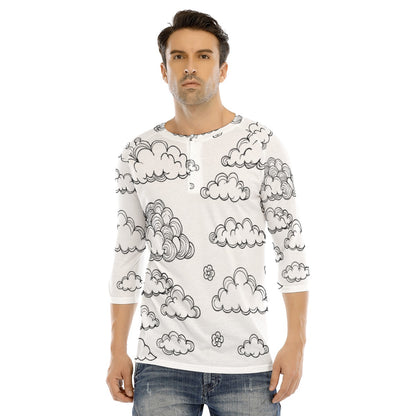 Men's Bracelet Sleeve T-shirt With Button Closure - view 1