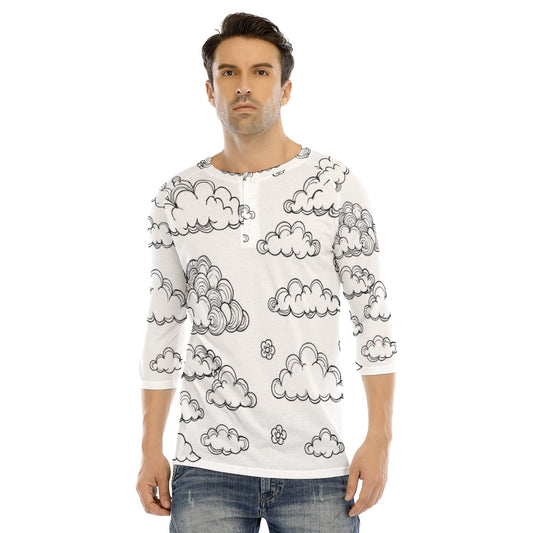 Men's Bracelet Sleeve T-shirt With Button Closure - view 1