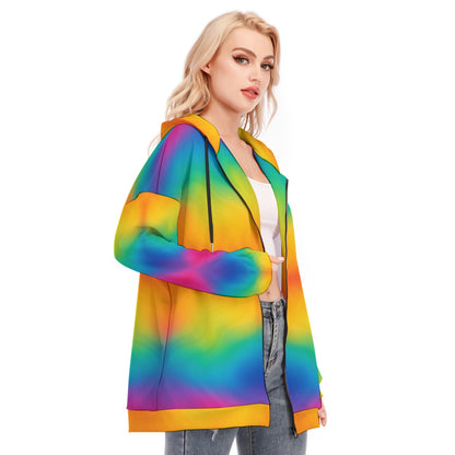 Women's Long Hoodie With Zipper Closure