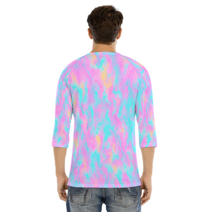 Men's Bracelet Sleeve T-shirt With Button Closure - view 4