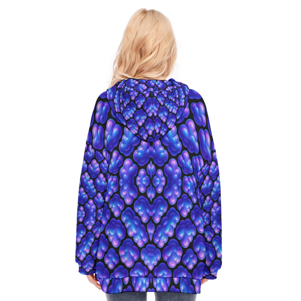 Women's Long Hoodie With Zipper Closure