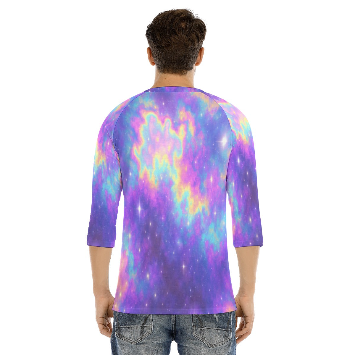 Men's Bracelet Sleeve T-shirt With Button Closure