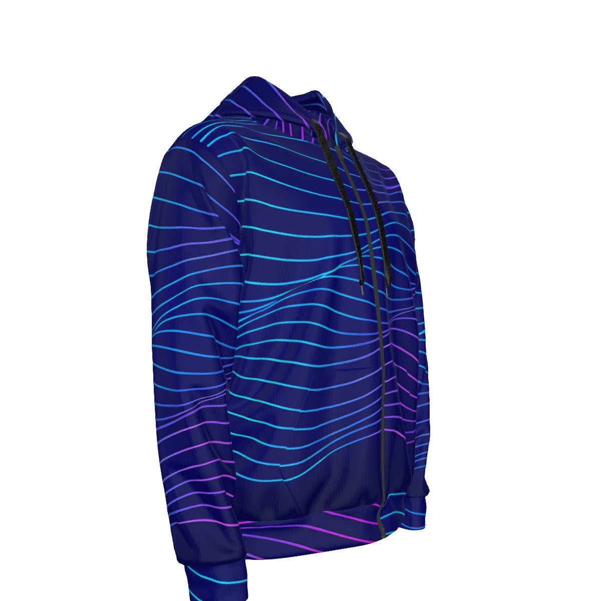 Unisex Zipper Hoodie With Black Lining