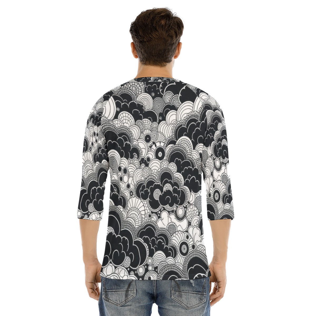 Men's Bracelet Sleeve T-shirt With Button Closure - view 4