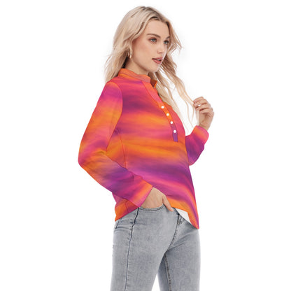 Women's Long Sleeve Blouse With Button Closure