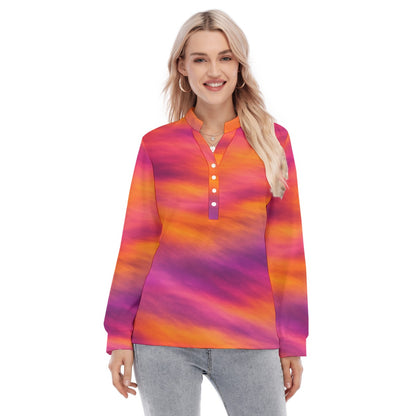 Women's Long Sleeve Blouse With Button Closure