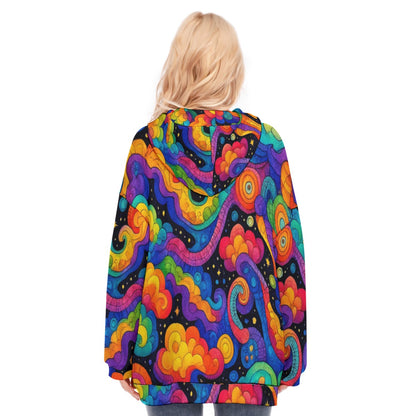 Women's Long Hoodie With Zipper Closure