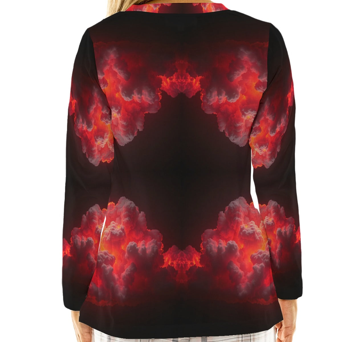 Women's Loose V-Neck T-Shirt With Long Sleeve