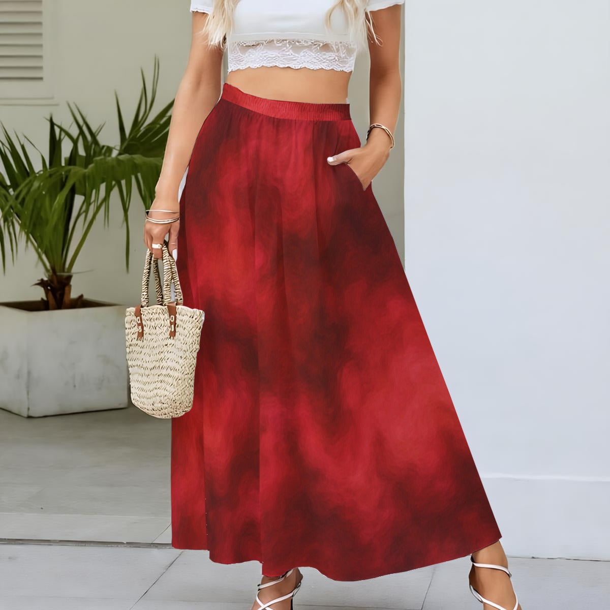 Women's Maxi Chiffon Skirts With Lining
