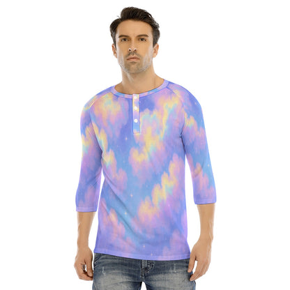 Men's Bracelet Sleeve T-shirt With Button Closure - view 1