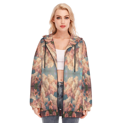 Women's Long Hoodie With Zipper Closure