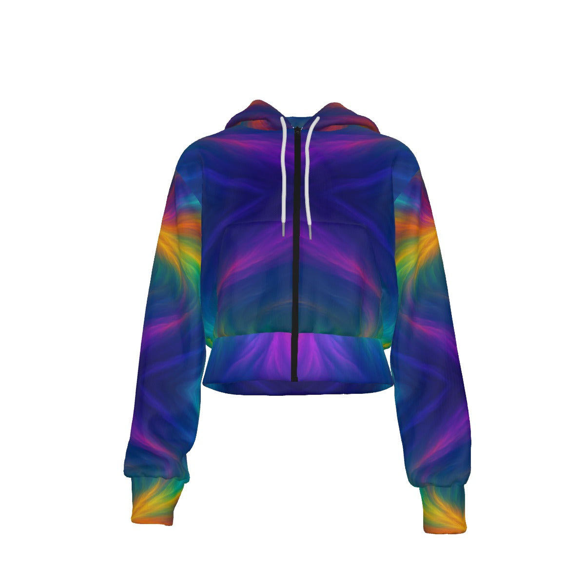 Women's Crop Top Hoodie With Zipper Closure