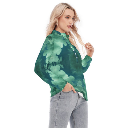 Women's Long Sleeve Blouse With Button Closure
