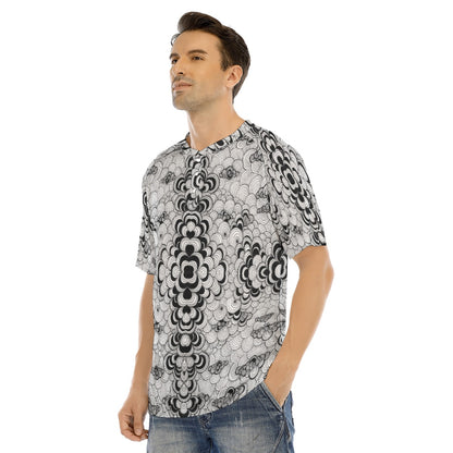 Men's Raglan Sleeve T-shirt With Button Closure