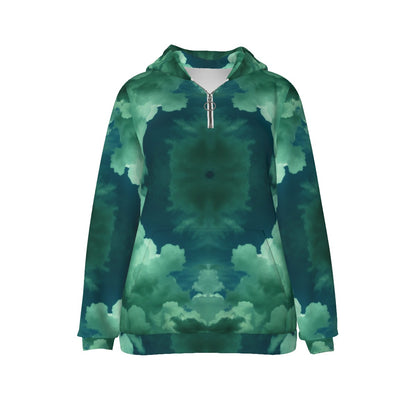 Women's Borg Fleece Hoodie With Half Zip