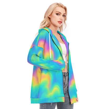 Women's Long Hoodie With Zipper Closure