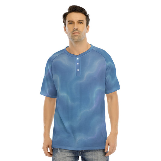 Men's Raglan Sleeve T-shirt With Button Closure