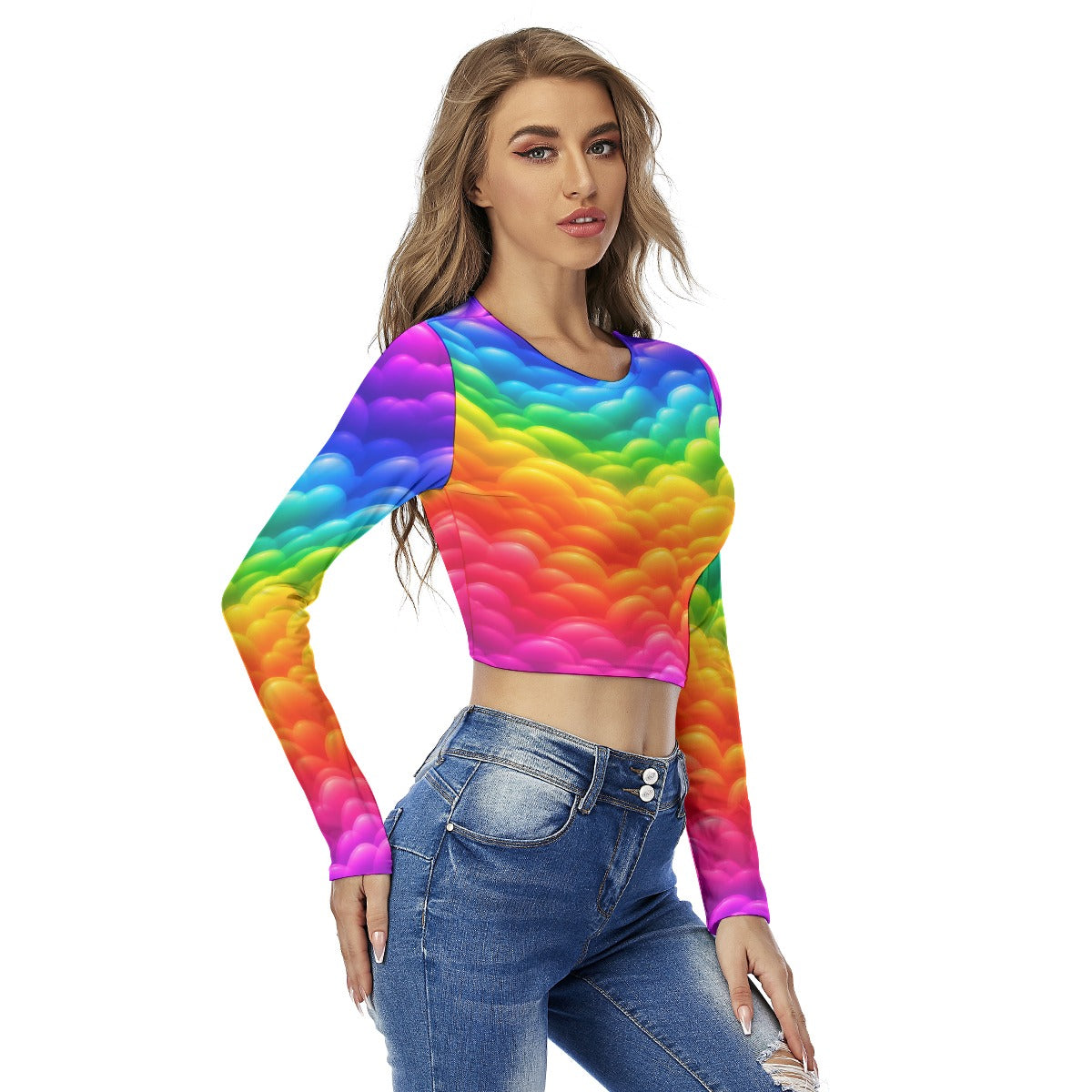Women's Round Neck Crop Top T-Shirt
