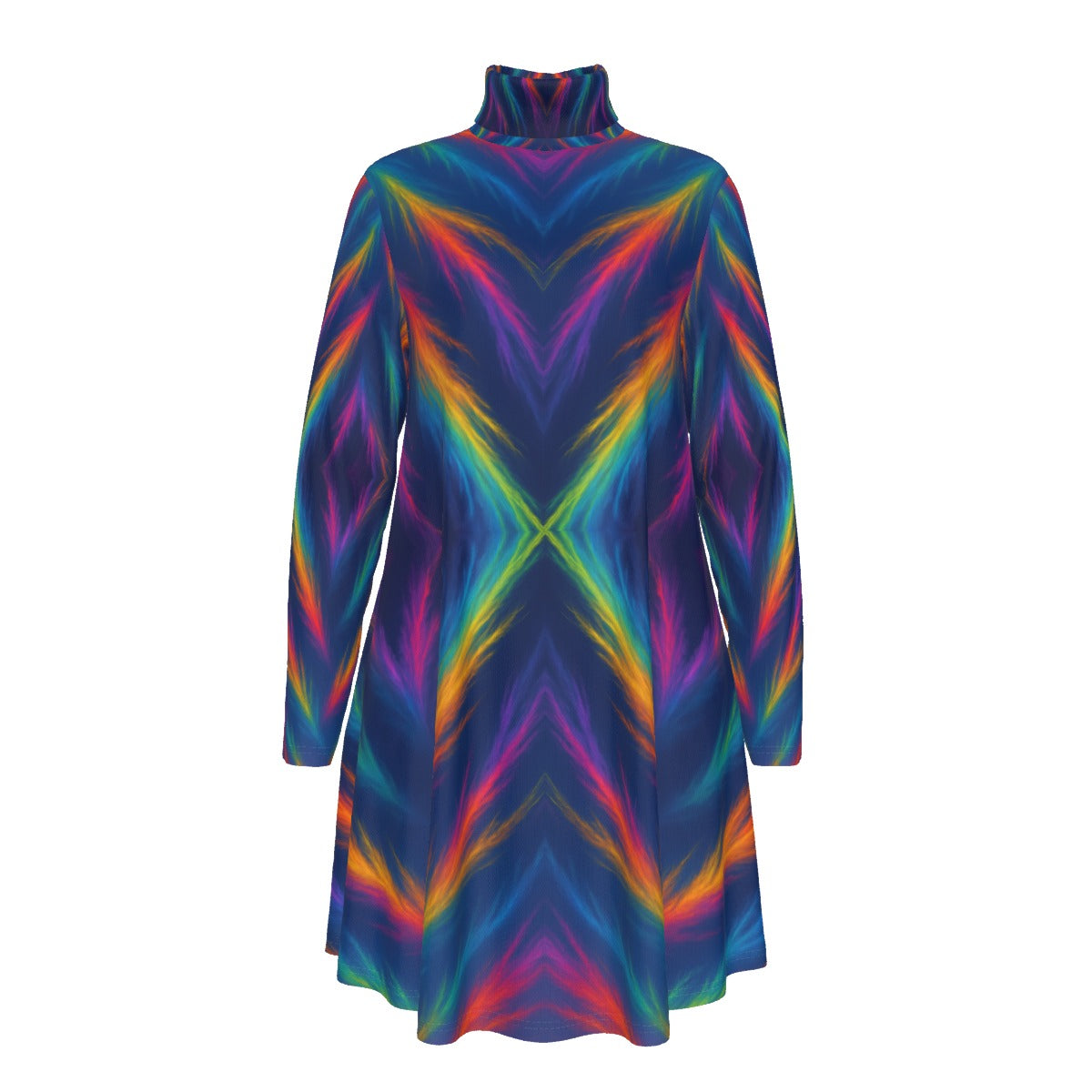 Women's High Neck Dress With Long Sleeve