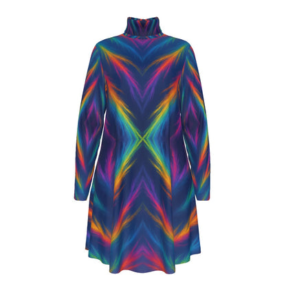 Women's High Neck Dress With Long Sleeve