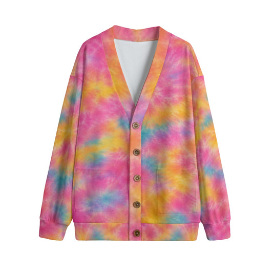 Unisex V-Neck Knitted-Fleece Button Cardigan - view 1